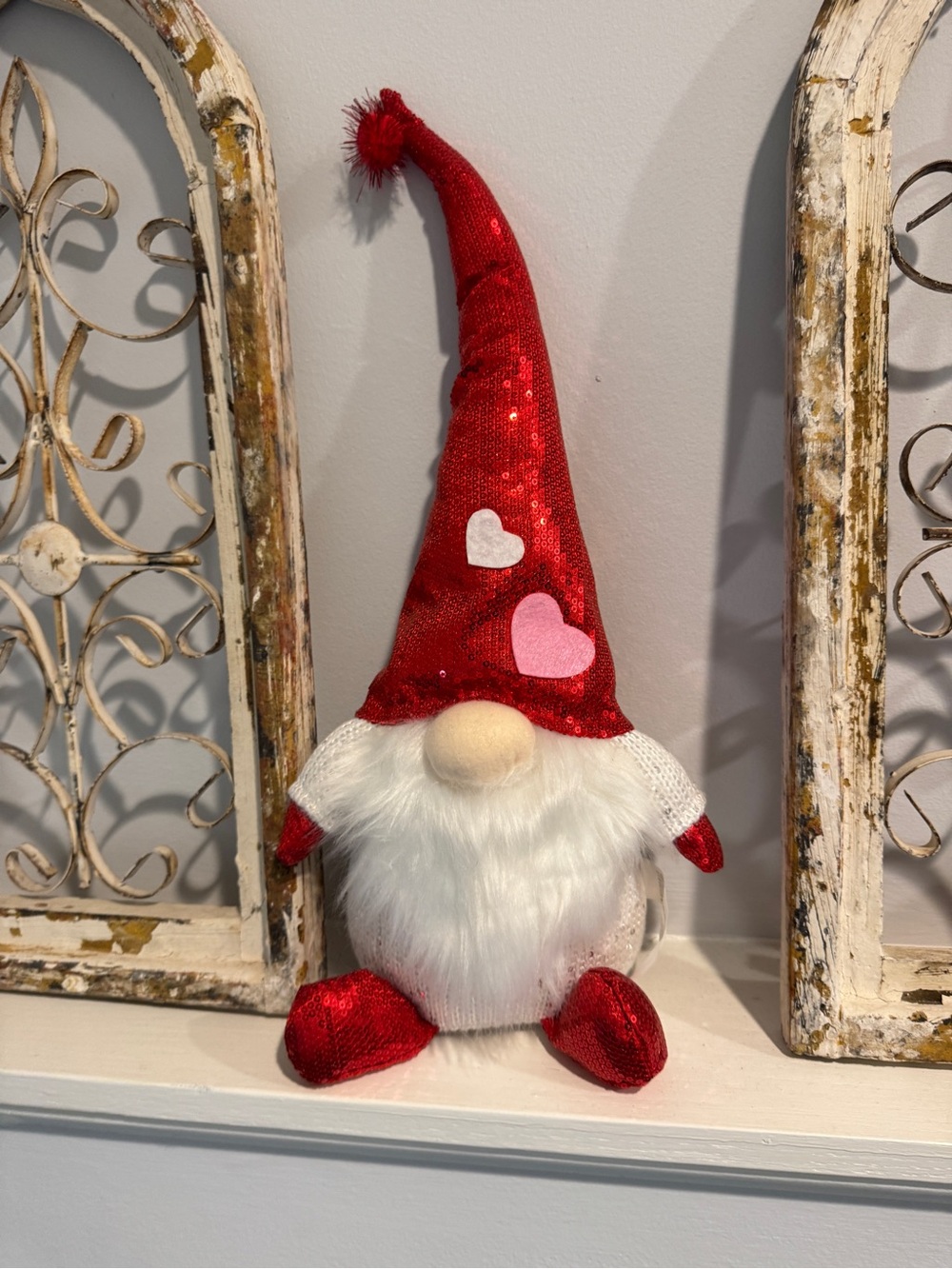 Red Sequin Valentine Gnome Holiday Decor
